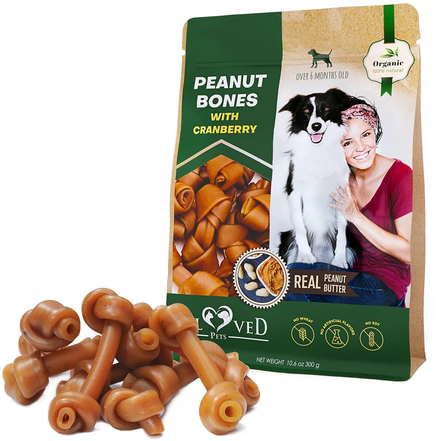 Dog Peanut Butter Bones With Cranberry