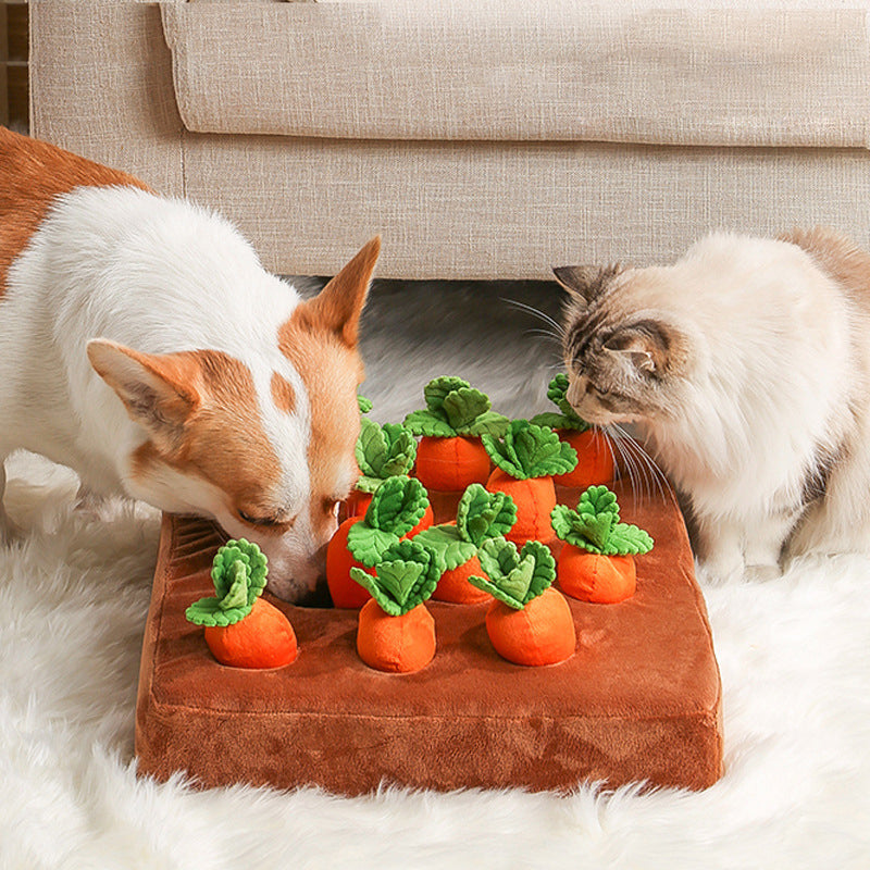 Carrot Plush Vegetable Chew Toy For Dogs