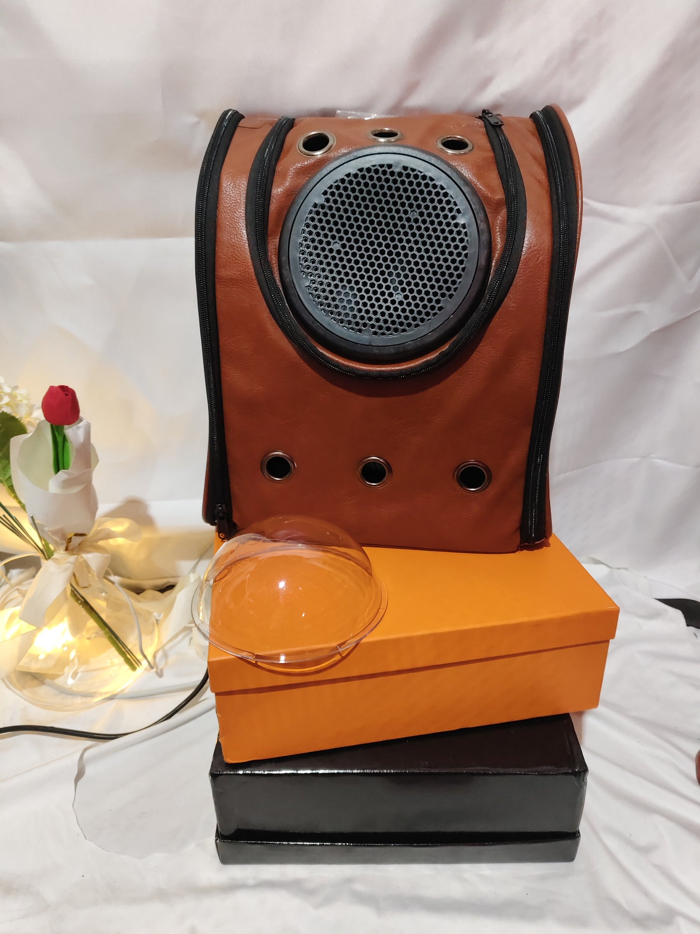 Leather Pet Carry Backpack