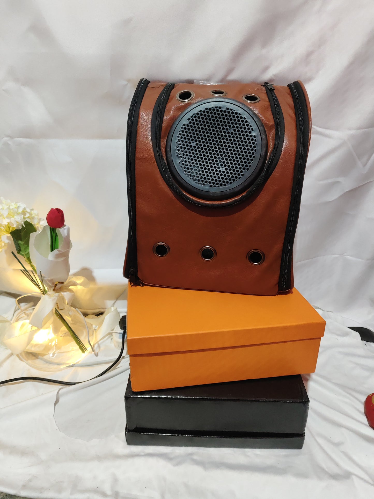 Leather Pet Carry Backpack