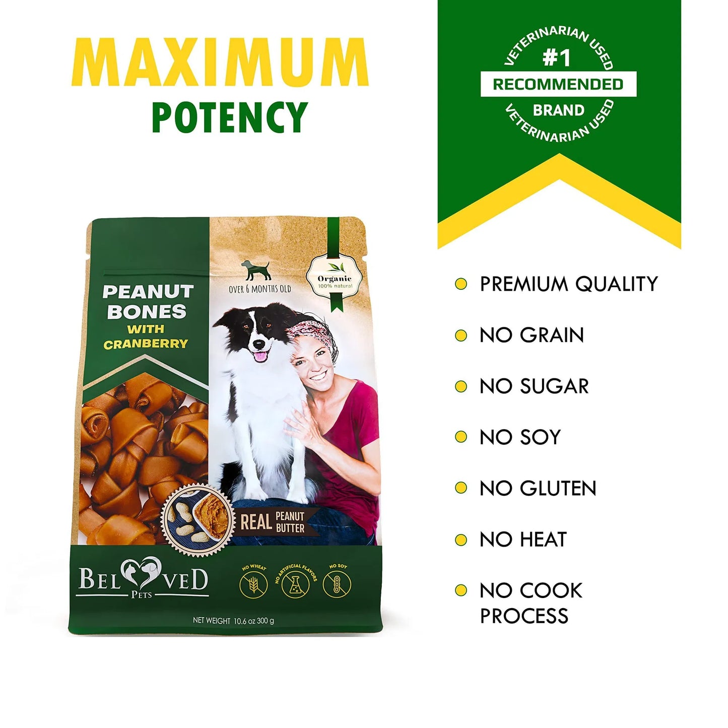 Dog Peanut Butter Bones With Cranberry