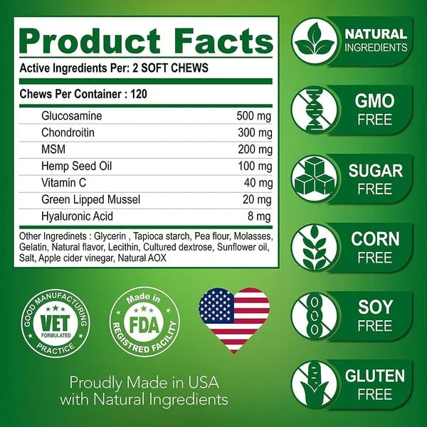 Glucosamine For Dogs 2 Pack Hip And Joint Supplement