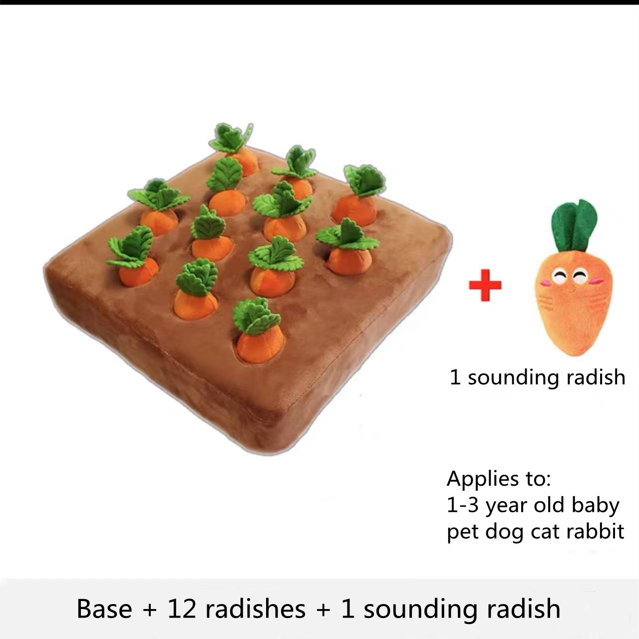 Carrot Plush Vegetable Chew Toy For Dogs